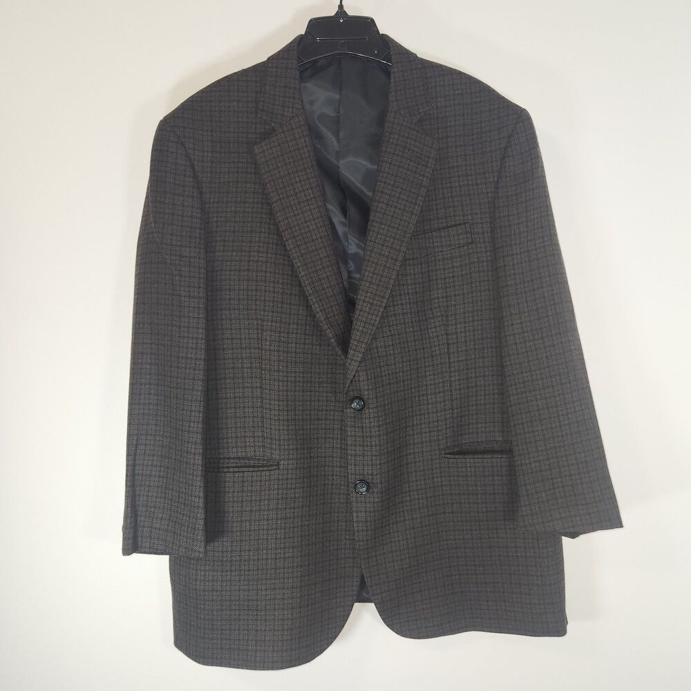 Stafford Men's 44R Classic Fit Merino Wool Plaid Sport Coat